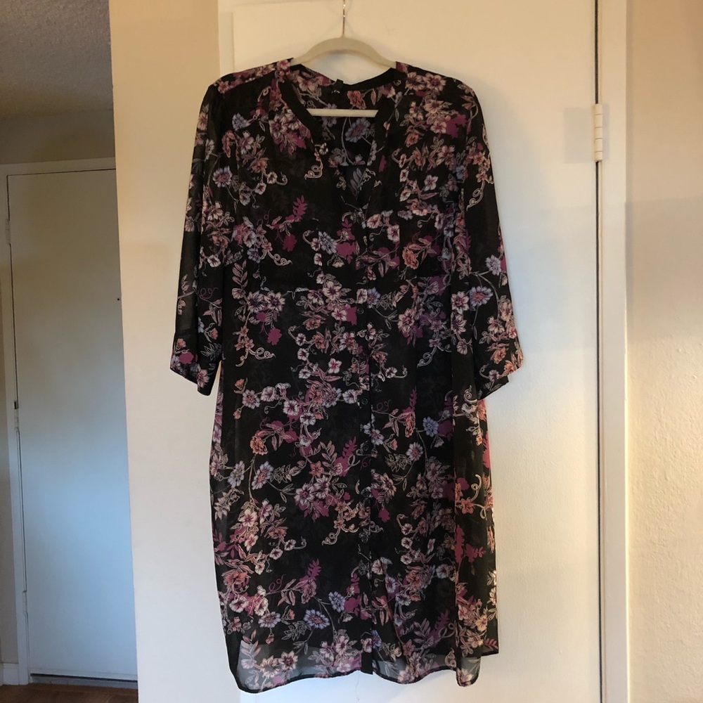 Sheer duster/blouse 3/4 sleeves 20W
